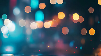 Poster - Blurry background with bokeh lights creating a dreamy and enchanting scene that evokes a sense of wonder and imagination.