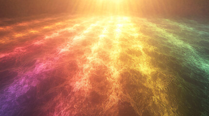 Poster - a dynamic rainbow colored wave crashing against the shoreline capturing the beauty of nature during 
