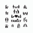 © Soraia Akter - Family and Love silhouettes Icons - Minimalist Relationship Symbols vector art illustration. family icons set