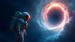 © Gustav - Astronaut Gazing at a Celestial Portal, A Vision of Space Exploration and Cosmic Wonders, High Resolution Image Showcasing the Beauty of Space