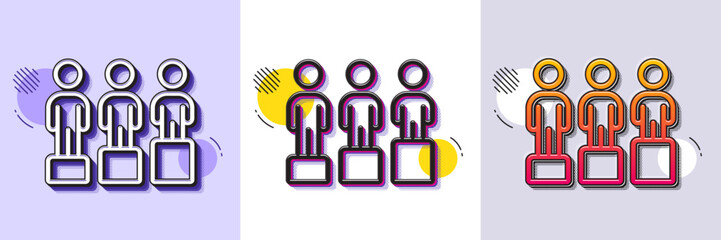 Aufkleber - equity culture line icon. halftone dotted pattern. gradient icon with grain shadow. equality sign. g