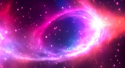 Wall Mural - loop animation of space nebula towards light loop animation glowing galaxies and stars passing foota