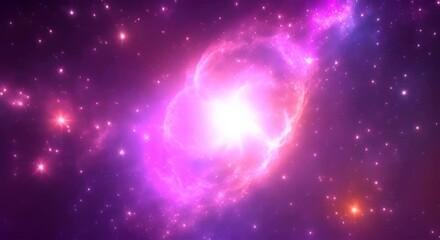 Wall Mural - loop animation of space nebula towards light loop animation glowing galaxies and stars passing foota