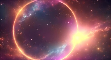 Wall Mural - loop animation of space nebula towards light loop animation glowing galaxies and stars passing foota