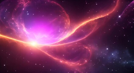 Wall Mural - loop animation of space nebula towards light loop animation glowing galaxies and stars passing foota