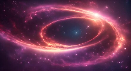 Wall Mural - loop animation of space nebula towards light loop animation glowing galaxies and stars passing foota