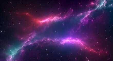 Wall Mural - loop animation of space nebula towards light loop animation glowing galaxies and stars passing foota