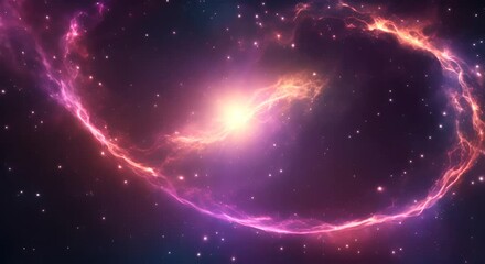 Wall Mural - loop animation of space nebula towards light loop animation glowing galaxies and stars passing foota