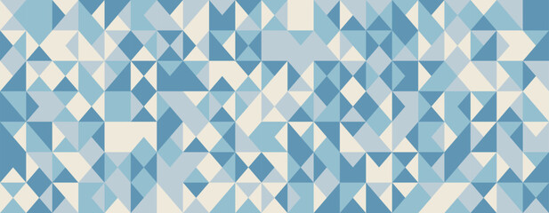 Fototapete - Abstract geometric pattern featuring a calming palette of blues and creams.  Ideal for backgrounds, website design, or textile prints.