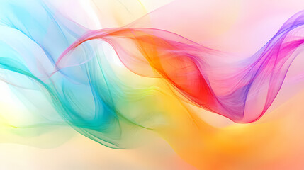 Wall Mural - Dynamic flow of translucent curves digital art abstract design vibrant colors close-up view visual aesthetics. Translucent Echo. Illustration