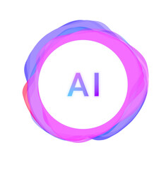 Aufkleber - Futuristic colorful AI assistant app logo screen background, smart personal artificial intelligence computer concept, abstract neural network innovation, machine learning technology transparent