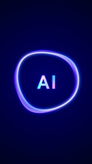 Aufkleber - Futuristic colorful AI assistant app logo screen background, smart personal artificial intelligence computer concept, abstract neural network innovation, machine learning technology illustration