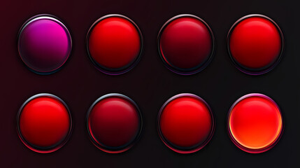 Wall Mural - dark colored circle glow buttons