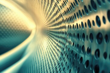Leinwandbilder - A macro shot of a perforated metal surface fading into the blurred background, artistic.