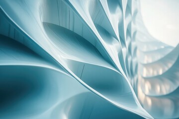 Fototapete - A stunning abstract image featuring smooth, swirling blue and white shapes creating a sense of fluidity and motion.