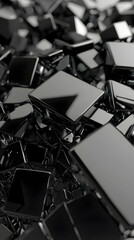 Fototapete - Abstract Composition of Black Cubes