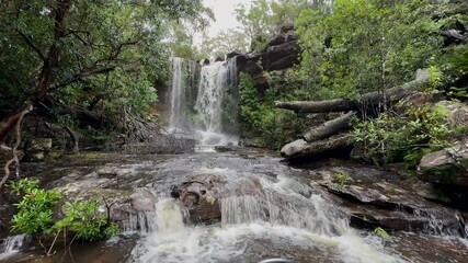 Canvas Print - flowing waterfall at national falls, sydney, australia.