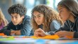 © Nawarit - A group of students brainstorming solutions to a problem in a classroom, Critical Thinking, Creative and collaborative