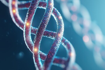 Poster - intricate dna structure with blue and pink hues