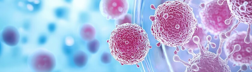 Poster - Colorful cellular structure with microorganisms visual