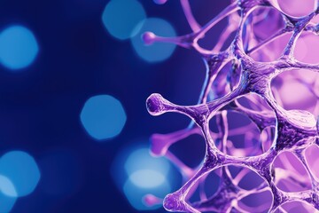 Poster - Abstract cell structure with purple bokeh background