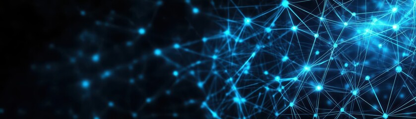 Aufkleber - Blue network patterned background design element