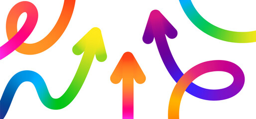 Poster - Growth Line Arrows Abstract Concept. Vector Business Illustration. Business Background About Success and Path Up. 3D Linear Arrows with Direction.