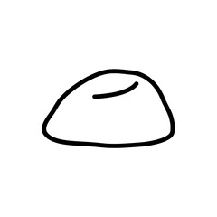 Poster - Simple Rock Outline: A minimalist outline of a smooth rock, offering a clean, stylized aesthetic.