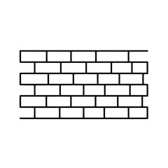 Poster - Brick Wall: A stark outline of a brick wall, presenting a pattern of textured and stacked construction, suitable for structural, architectural, and design projects.