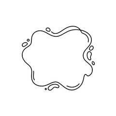 Poster - Liquid Outline Design: A simple yet artistic illustration of a liquid outline, a blank space in the middle surrounded by fluid shapes and droplets, showcasing the essence of transparency and purity.