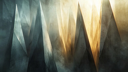 Poster - Enigmatic group of trees enveloped in fog creating a mysterious atmosphere in a sci-fi inspired environment with ethereal qualities.