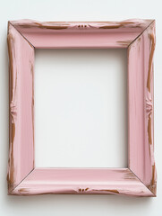Poster - Pink shabby chic picture frame with empty white space