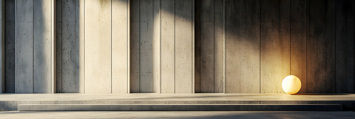 Poster - Modern Concrete Architecture with Warm Light
