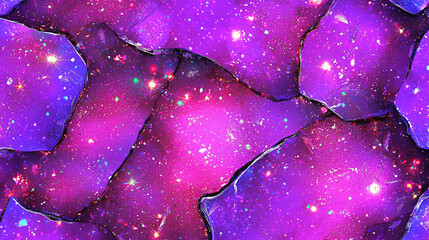 Poster - Enchanting purple galaxy filled with stars captured in a cosmic celestial scene highlighting the intricacies of space and its mystical nature.