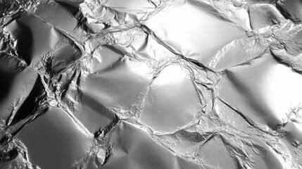 Poster - bright silver leaf texture tinfoil aluminum foil abstract metallic background