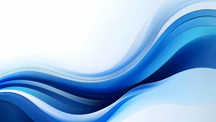 Poster - A stunning abstract design featuring flowing blue waves, evoking a sense of calm and serenity in a modern style.