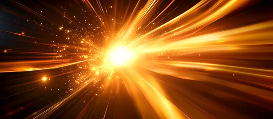 Poster - A vibrant burst of light and energy, radiating with dynamic lines, representing innovation and futuristic concepts.