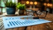 © Hvkk - checking financial report on business desk glasses pen calculator and document with blue charts on wooden table