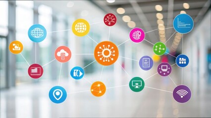 Poster - Colorful Symbols Representing Concepts in Modern Semantic Analysis