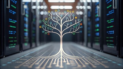 Poster - Digital Tree Growing from Code with Roots in AI Technology