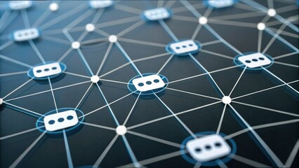 Poster - Abstract Network Connection with Bubble Icons and Lines
