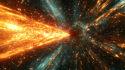 Poster - Majestic star bursting in space with radiant light emitting from its core creating a stunning celestial display in the vast universe.