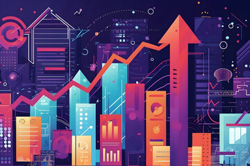 Poster - Cityscape Growth Upward Trend