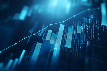 Poster - Upward Trend Data Growth, Tech Background
