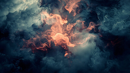 Poster - Captivating fire illuminating the darkness with surreal dramatic contrast creating a dreamlike and mysterious atmosphere.