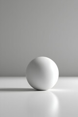 Poster - White Sphere on Gray Surface