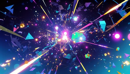 Poster - Colorful Background with Beams of Light in Purple Creating Vibrant Dynamic Energy Effect for Abstract Art and Design Use