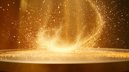 Poster - Golden sparkle effect studio visual art creative close-up light and motion