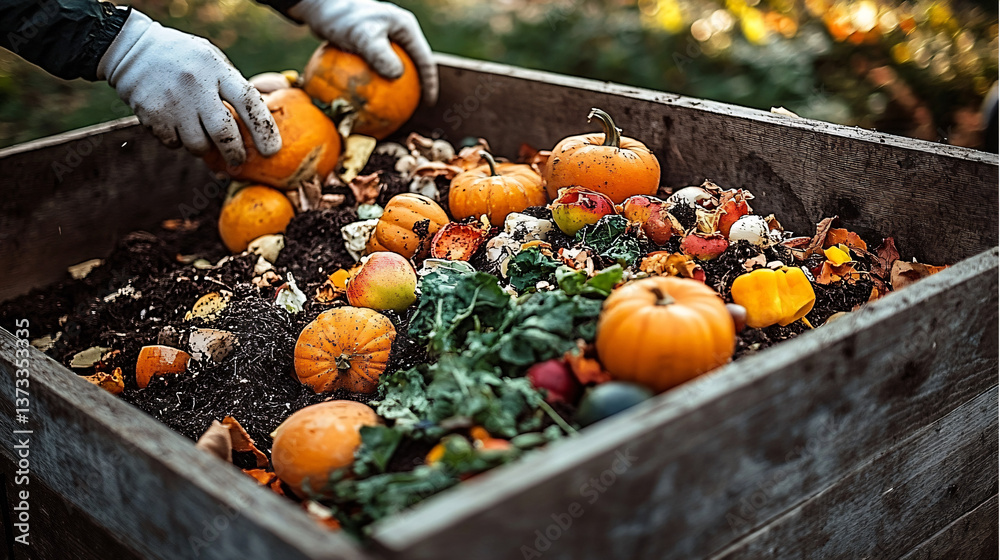 Home composting photo for Earth Day. Recycling kitchen waste and ...