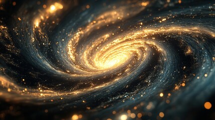 Aufkleber - moving lights spiraling into a galaxy shape, shimmering with celestial beauty and cosmic allure.